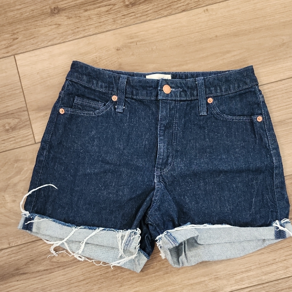 Universal Thread Vintage Midi Dark Blue Jean Shorts, Size 2/26